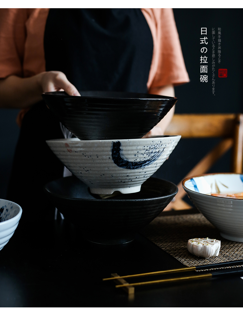 Japanese household large ceramic bowl pull rainbow such as bowl bowl of soup bowl restaurant creative rainbow such as bowl ltd. hat to bowl of restoring ancient ways