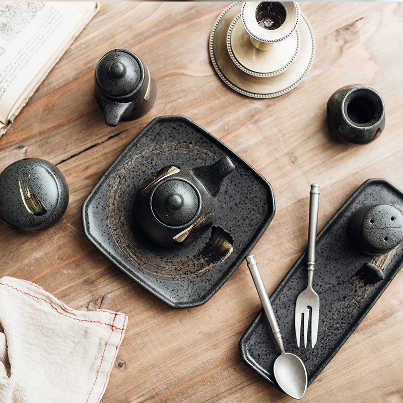 Tao soft ceramic creative ltd. flavor pot Nordic restaurant kitchen, cooking seasoning sauce vinegar jar combined packages