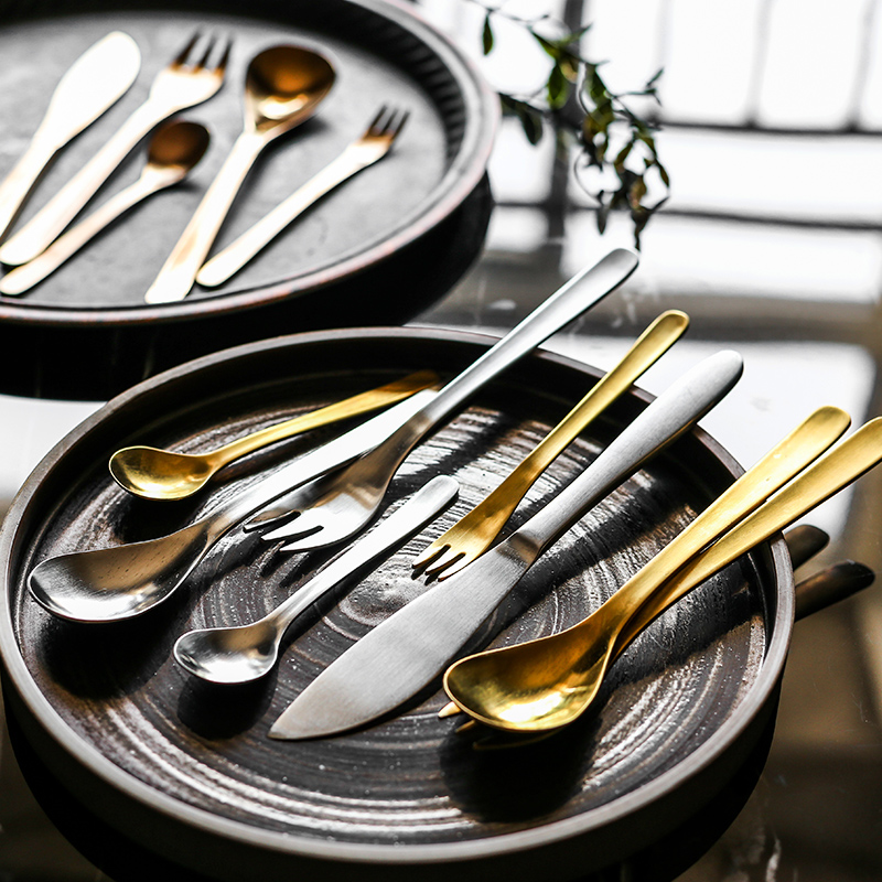 Tao soft European stainless steel steak knife spoon western tableware suit move the main fruit knife fork spoon, dessert spoon