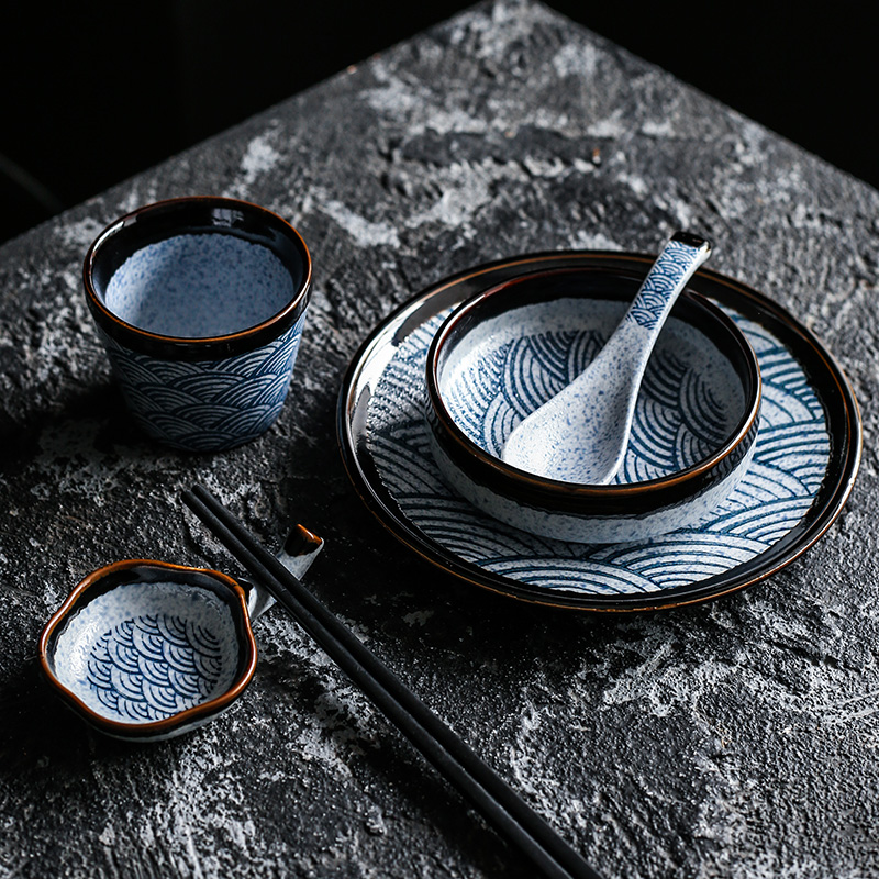 Tao is soft one single table food tableware suit Japanese cuisine restaurant tableware and wind dish bowl spoon, household ipads plate