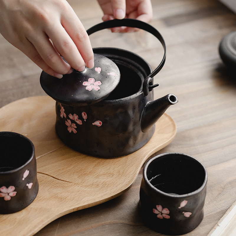 Tao soft Japanese tea set household creative hand - made under glaze color porcelain teapot teacup and wind afternoon small girder pot