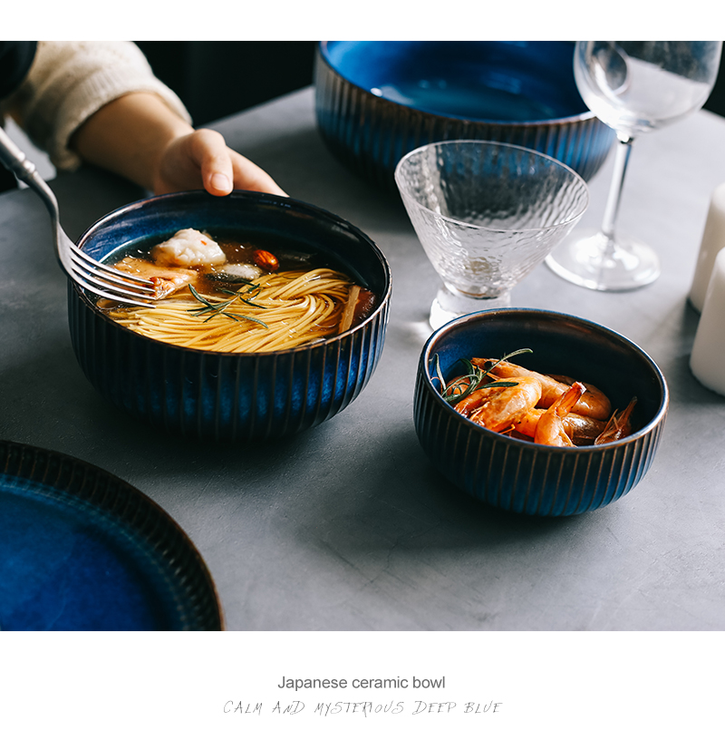 Tao soft European household individuality creative ceramic bowl meal bowl of the big yards to eat noodles bowl of retro ceramic rice bowls