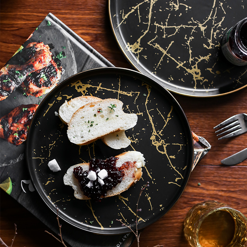 Tao soft Nordic plates marble plate steak western food web celebrity home food dish tray plates dessert plates