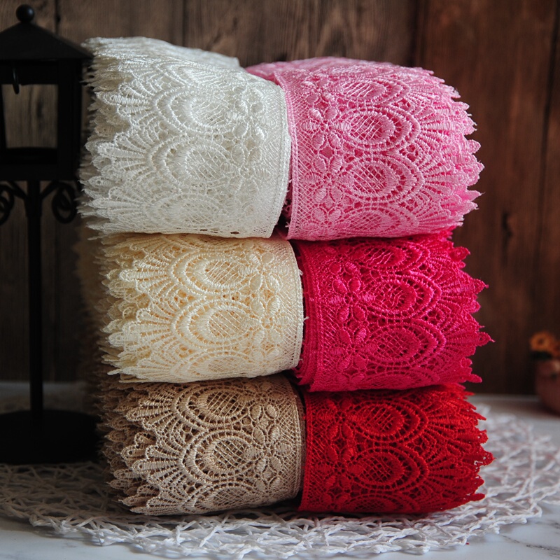 Water-Soluble Lace Trim Tablecloth Embroidery Hollow Lace Fabric Sofa DIY Hem Cuff Curtain Edge Goldfish