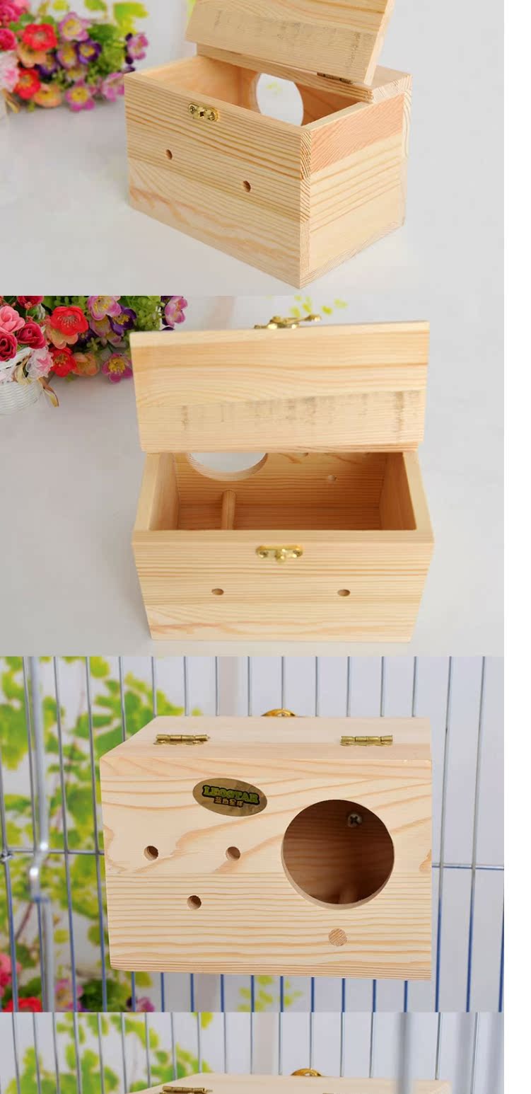 Xuân quyến rũ chim cung cấp hộp nuôi chim chất lượng cao rắn thông da hổ / hoa mẫu đơn tổ chim yến hộp lồng chim lồng chim lồng - Chim & Chăm sóc chim Supplies lồng chim cu