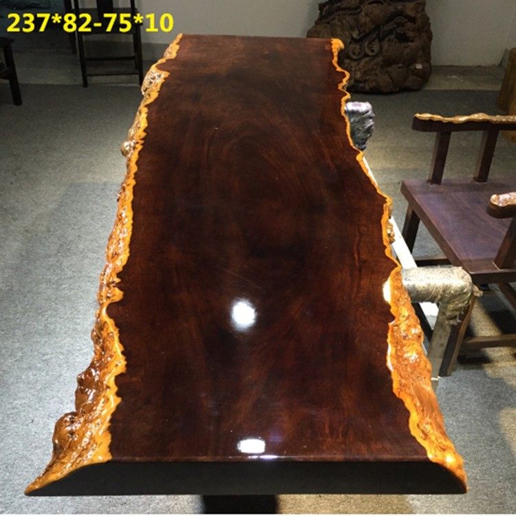 Size: 237-78 5-10 black sandalwood large board solid wood tea table painting case table leather ash wood windmill wood