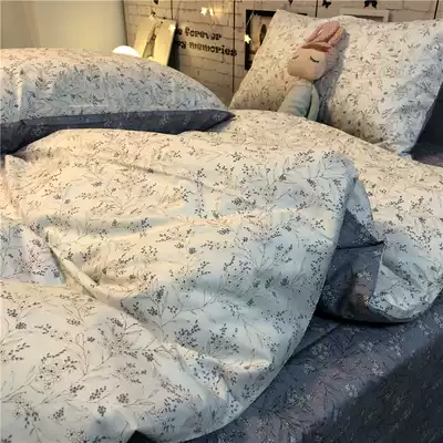 Light luxury elegant flowers four-piece cotton cotton beautiful beauty beauty temperament fresh bed sheet quilt cover 1 5m1 8 meters