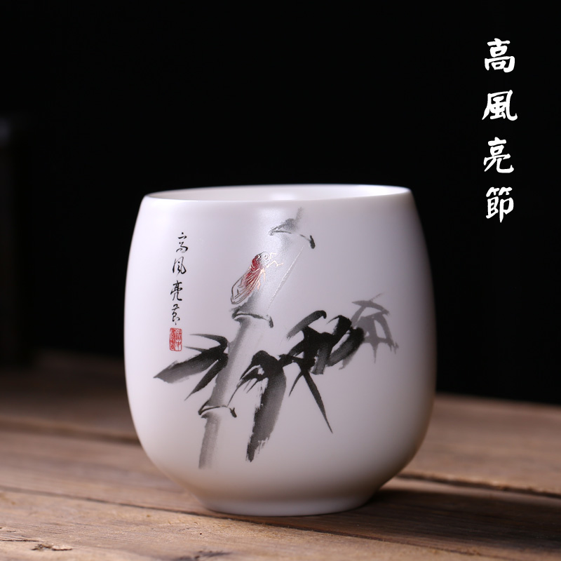 High quality ceramic tea cup cup Jingdezhen hand cup large cup Chinese - style cup owner cup