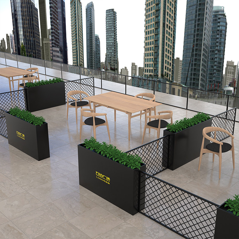 Iron Art Fencing Fence Flower Case Outdoor Commercial Street Plaza Green Flower Altar Milk Tea Shop Surround with Decorative Outside Flower Trough-Taobao