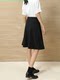 Afua Jupe de style Hepburn Black pour les femmes au printemps 2025 Nouvelle jupe A-Line High Wistrand Commuter Mid-Longle Longle Longle Umbrella Jupe pour les femmes