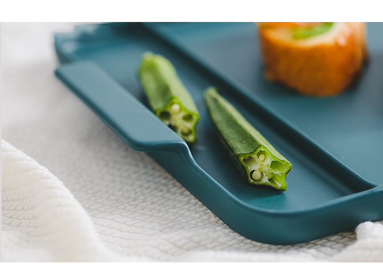 Green food plate Nordic matte enrolled creative ceramic plate with plate steak ferula household utensils square