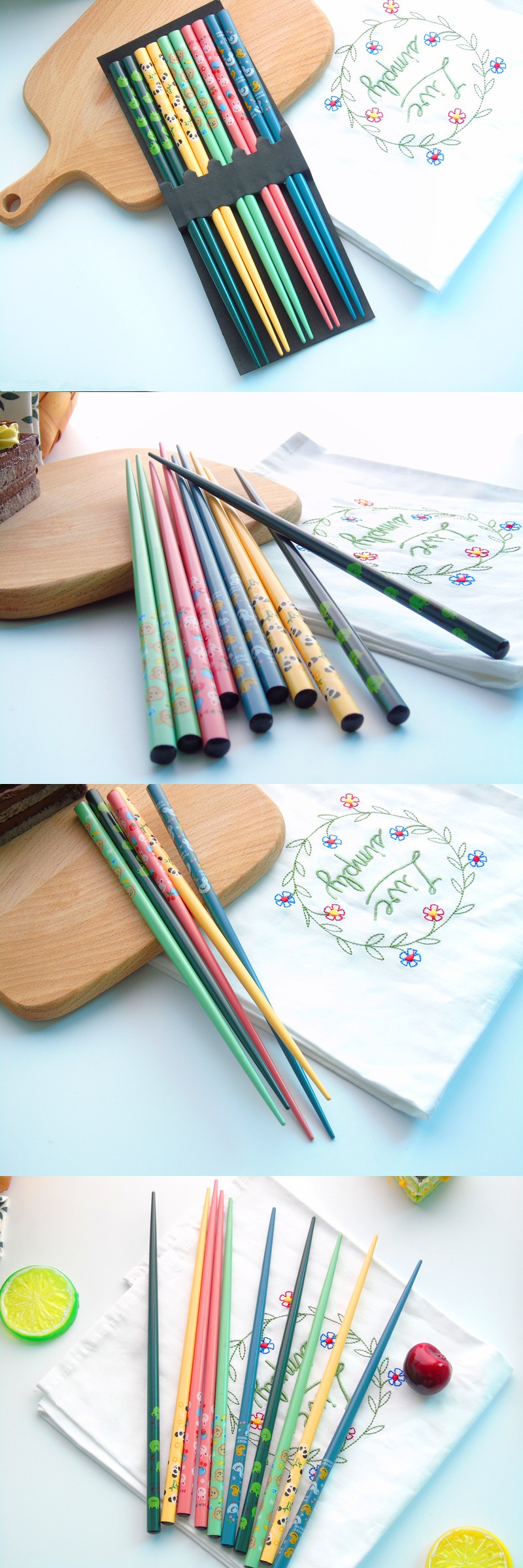 Jingdezhen export Japanese cartoon chopstick upscale boutique express animals fruit series environmental bamboo chopsticks