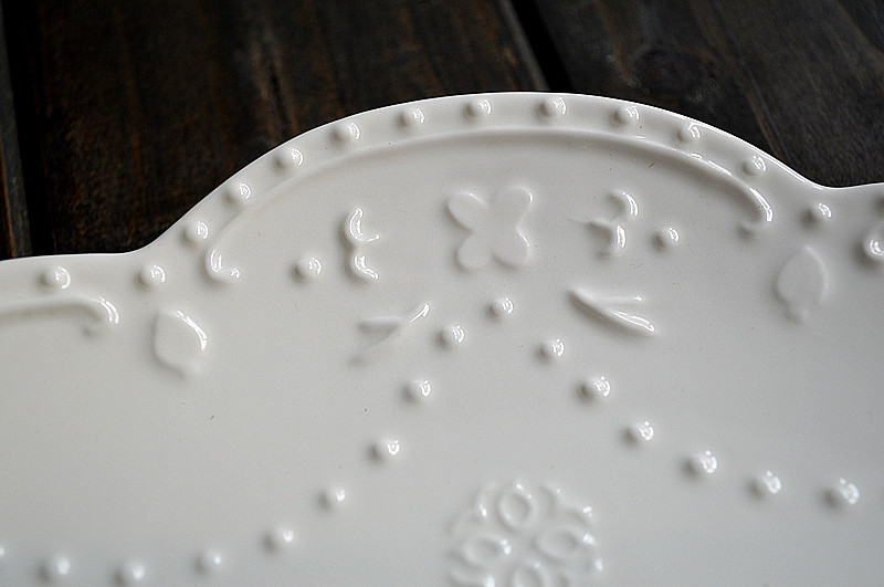 Restore ancient ways the butterfly home plate embossed white ceramic plate wedding floristry steak plate dessert plate of western food