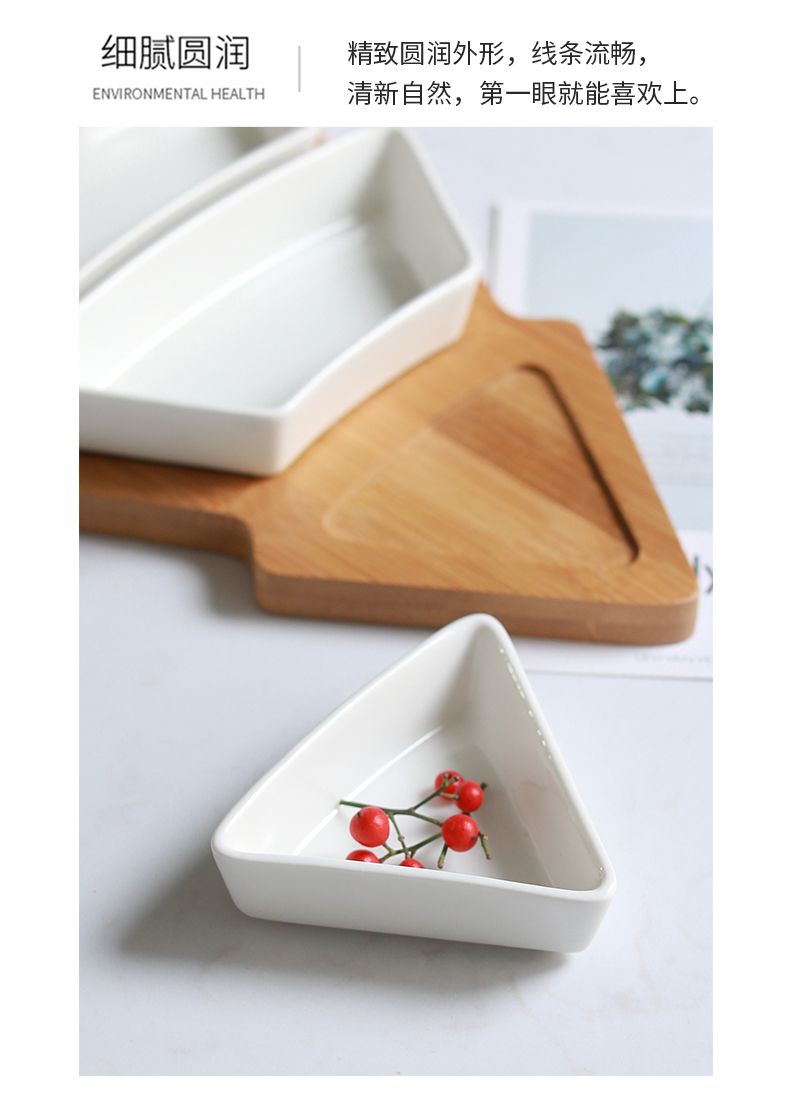 Jingdezhen ceramic wood pallet dessert snacks for Christmas tree fruit snack dishes son breakfast salad plate