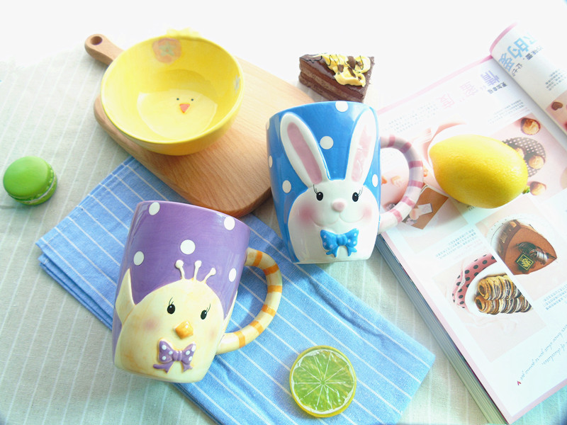 Jingdezhen express cartoon rabbit turnip ceramic bowl of snack fruit bowl dessert bowl bowl of the little white rabbit