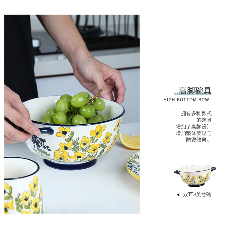 Japanese flower numerous series of baking hand - made ceramic tableware pull rainbow such as bowl bowl plates mugs ceramic bowls plates