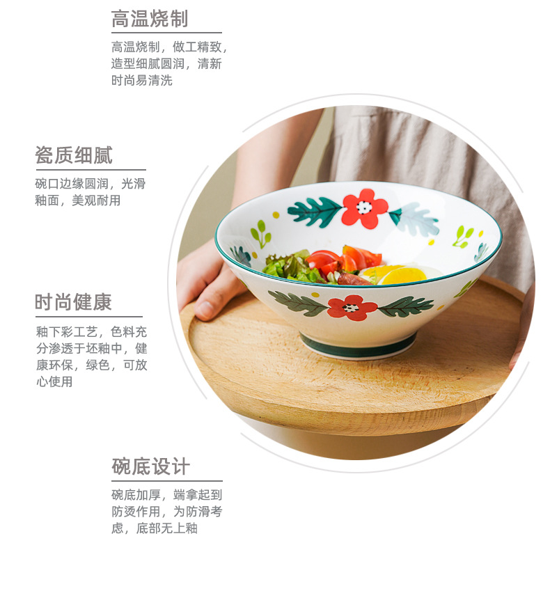 Hand - made ceramic rainbow such as bowl bowl of soup bowl of soup basin of individual household mercifully rainbow such use salad bowl ins wind Japanese ramen rainbow such use