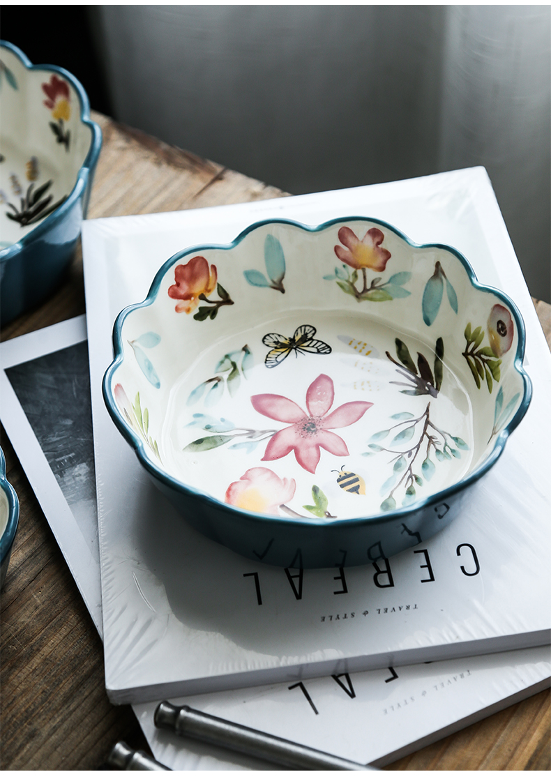 Ceramic Japanese cherry small bowl individual household creative move, lovely super of fruit salad bowl dishes