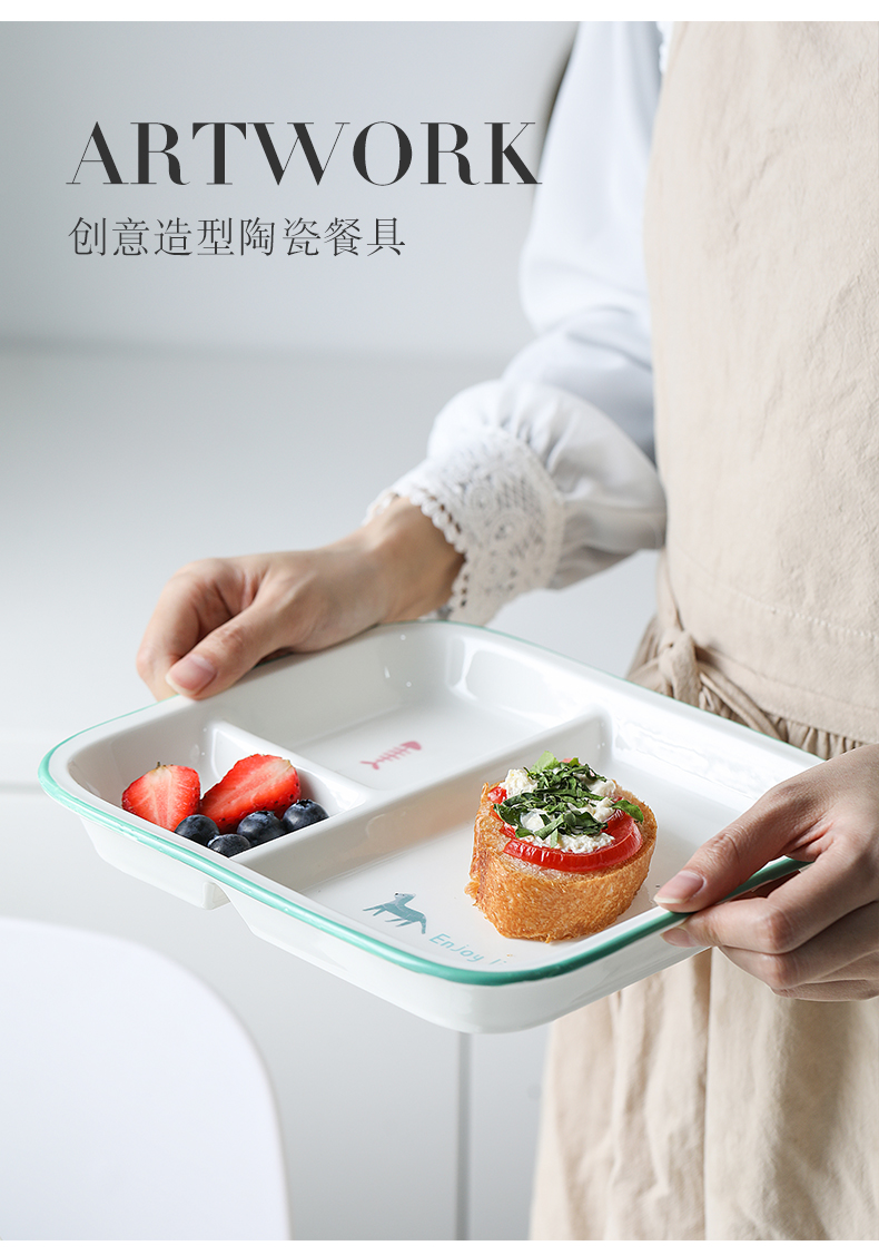 Japanese style restoring ancient ways of imitation enamel to use glass ceramic plate with rainbow such as bowl soup bowl plate