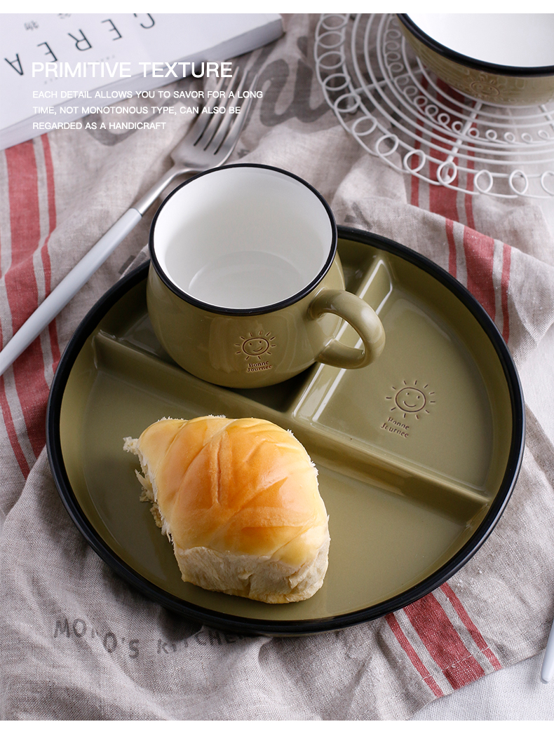 Nordic little wind creative ceramic tableware breakfast dishes household means dish platter rice rainbow such use mugs