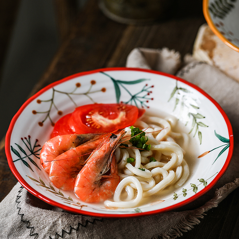 Nordic ins cartoon express ceramic animal, lovely fruit large bowl of beef noodles in soup bowl of sweet fruit salad bowl