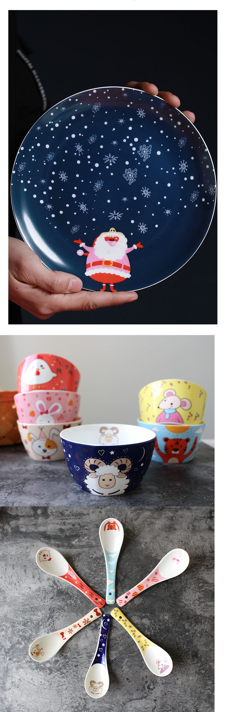 Jingdezhen ceramic express cartoon creative animal rabbit fruit snacks snacks ipads porcelain plates steak plate