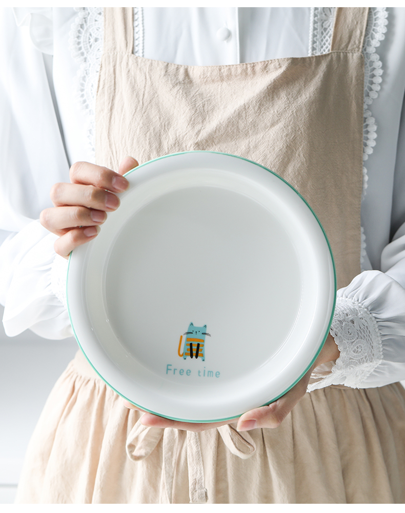 Japanese style restoring ancient ways of imitation enamel to use glass ceramic plate with rainbow such as bowl soup bowl plate