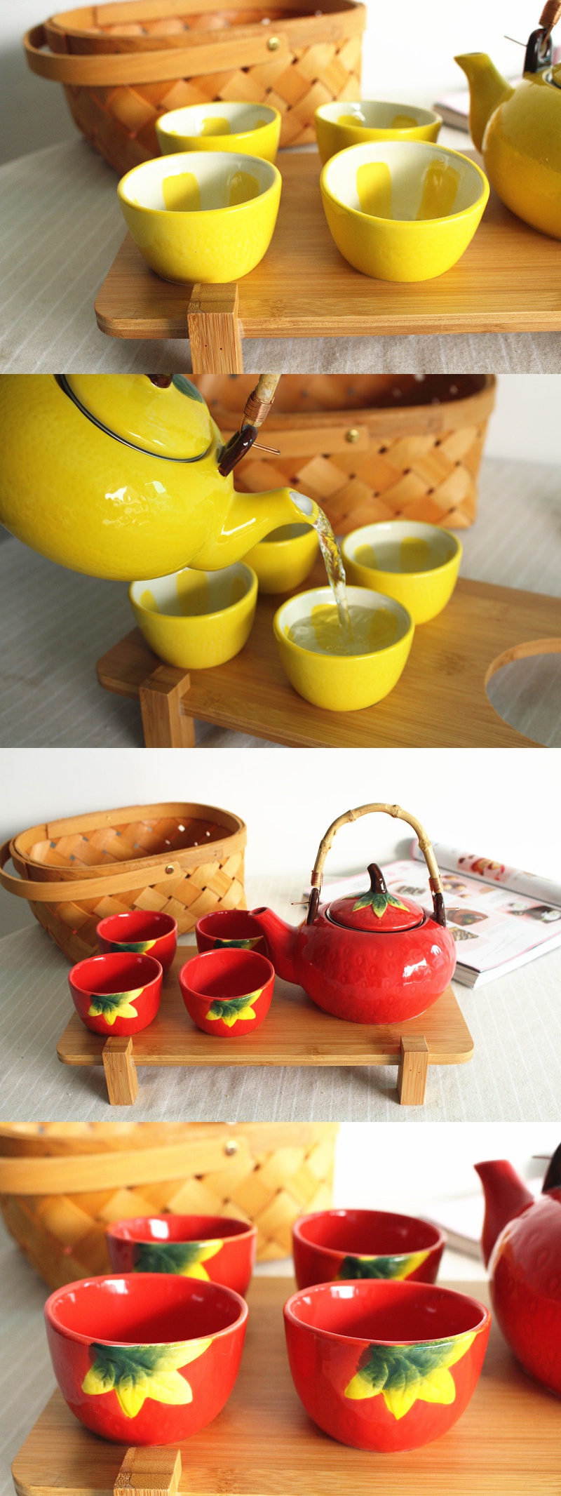 Japanese fruit watermelon ceramic tableware dishes suit household lovely creative move individual eat bowl dish the spoon