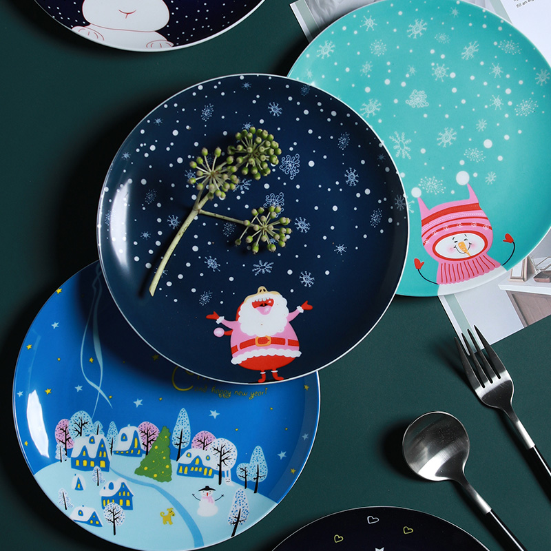 Jingdezhen ceramic express cartoon creative animal rabbit fruit snacks snacks ipads porcelain plates steak plate