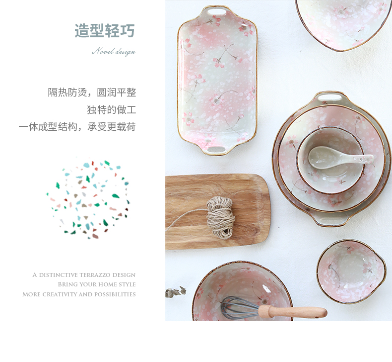 Flower creative hand - made ceramic tableware tableware informs the bowl dish dish soup bowl plate composite ceramic package