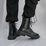 Martens, утепленные удерживающие тепло трендовые универсальные высокие сапоги для черной кожи, туфли в английском стиле, в британском стиле