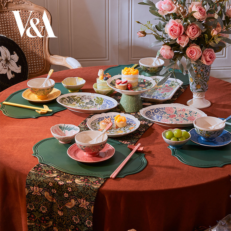 Va Museum Morris Dinnerware Set European-Style High-End Tableware Bowl and Plate Set Birthday Gift Housewarming