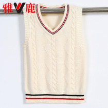 Yalu childrens cotton sweater sleeveless vest boys autumn and winter cotton thread Waistcoat Vest V neck