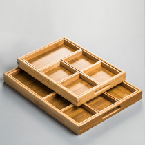 Multi-functional bamboo storage tray tray rectangular tea tray Home tea set Pane Trays Wooden wood Japanese style Desktop storage