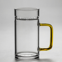 Office glass filter green tea cup special crescent water cup transparent household creative Japanese style men and women large capacity