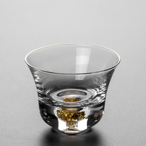 Ren Xin Japan Fuji Mountain Cup Tibetan Gold Cup Crystal Glass Small Tea Cup Kongfu Tea Furniture Masters Cup Personal Tea Cup