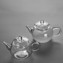 Teapot glass thickened heat-resistant small single tea set Household high temperature resistant Japanese filter single pot can be heated to make tea