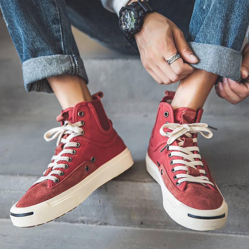 Chelsea Sails Shoes Men's 2022 Spring Summer New Ins Tide High Cylinder 100 Hitch European And European Opening Laughing Board Shoes