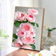 Rose cross stitch 2022 ເສັ້ນໃຫມ່ embroidery ຫ້ອງນອນຫ້ອງຮັບແຂກຫ້ອງຮັບປະທານອາຫານສະຕິກເກີ handmade dot embroidery ເພັດສີທີ່ເຕັມໄປດ້ວຍເພັດທີ່ມີກອບ