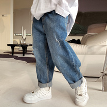 Boy pants children loose jeans spring and autumn 2022 new big boy swing sports trousers are handsome