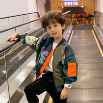 Boys autumn winter jacket handsome 2021 new foreign style childrens clothing Korean jacket baby winter plus velvet Tide brand