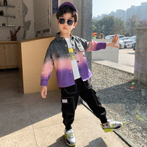 Childrens clothing boys spring suit 2021 new middle and Big Boy foreign style two-piece boy handsome spring and autumn clothes tide