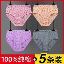 Middle Aged Pants Female Pure Cotton Moms Big Code Loose Triangle Pants Seniors High Waisted Shorts Full Cotton Pants Head