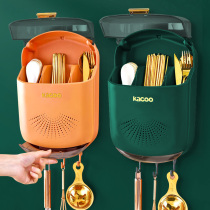 Chopsticks bucket wall-mounted dust-proof chopsticks basket drain chopsticks rack household creative chopsticks tableware storage box