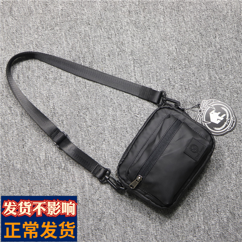 Hong Kong It Tide Card Oxford Bumen Single Shoulder Diagonal Satchel Satchel Satchel Black Waterproof Bag Zero Money Hand Grab Bag