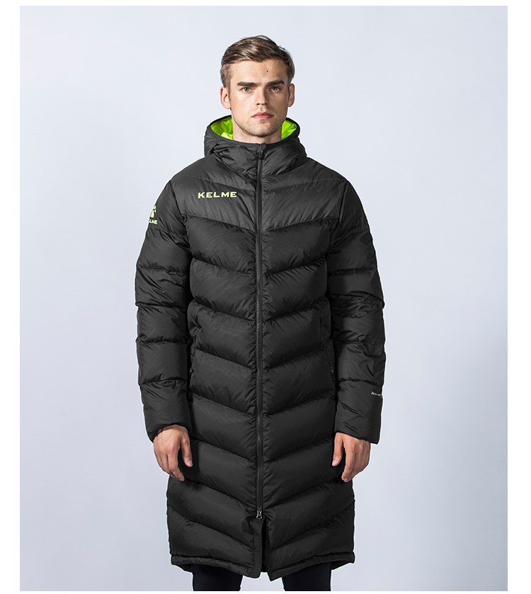 KELME Kelme Bóng đá Thể thao Xuống Áo khoác Mùa đông Đào tạo Áo dài trùm đầu Áo khoác ấm - Thể thao xuống áo khoác áo phao nữ dáng dài hàn quốc