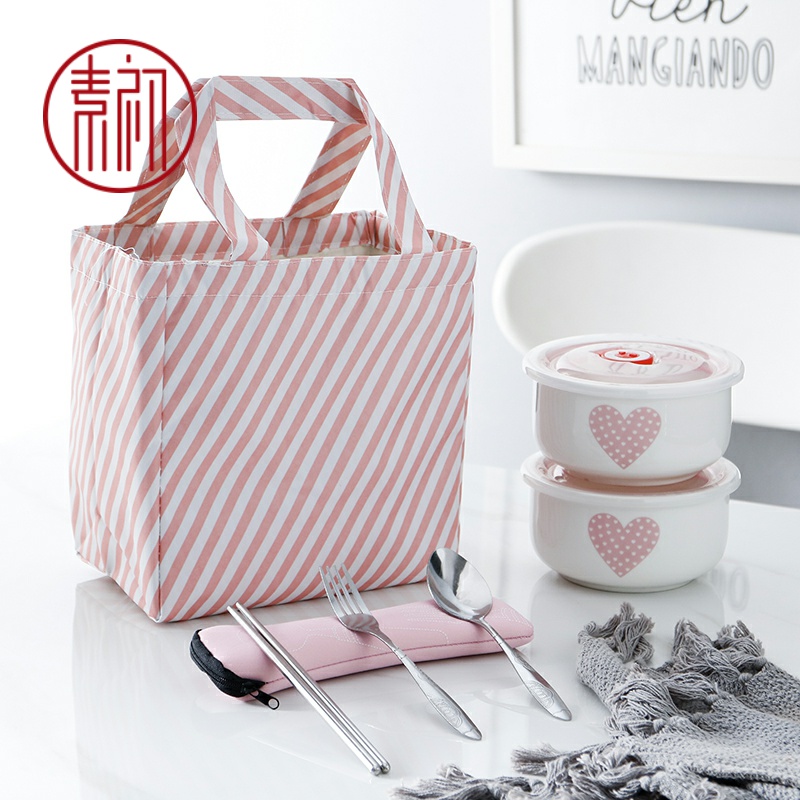 Grain ceramic bento lunch box female students at the beginning of lovely lunch cassette cover easy to clean the microwave special dining room to Jane