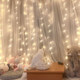 Curtain lights, waterfall lights, small colored lights, flashing lights, string lights, stars, Internet celebrity live broadcast background lights, decorative New Year atmosphere lights