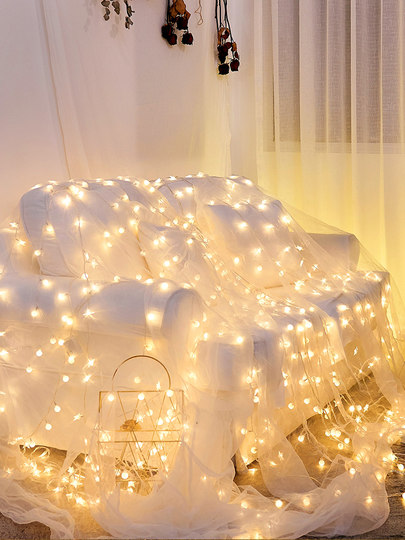 Led dormitory bed curtain star light lower bunk bed atmosphere light internet celebrity decoration small colorful lights flashing string lights full of stars