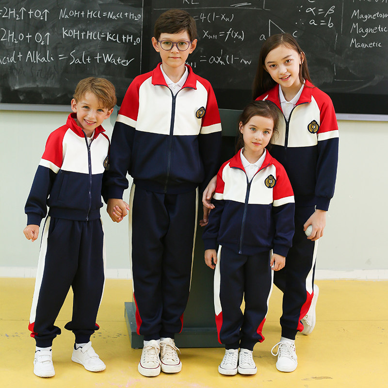 Junior high school students spring and autumn sports games clothing primary school uniform suit children's class uniform autumn custom three-piece suit